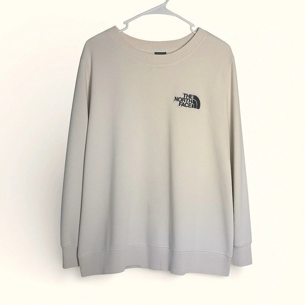 The North Face‎ Cream Crewneck Sweatshirt Women's XL Embroidered Pullover